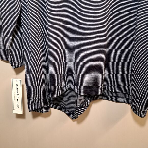 NEW Alfred Dunner Floral Embroidered Tunic Striped Size XL Gray / Indigo - Picture 9 of 9